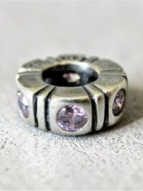 PANDORA Sterling Silver Northern Light purple Cubic Zirconia Spacer Bead Charm
